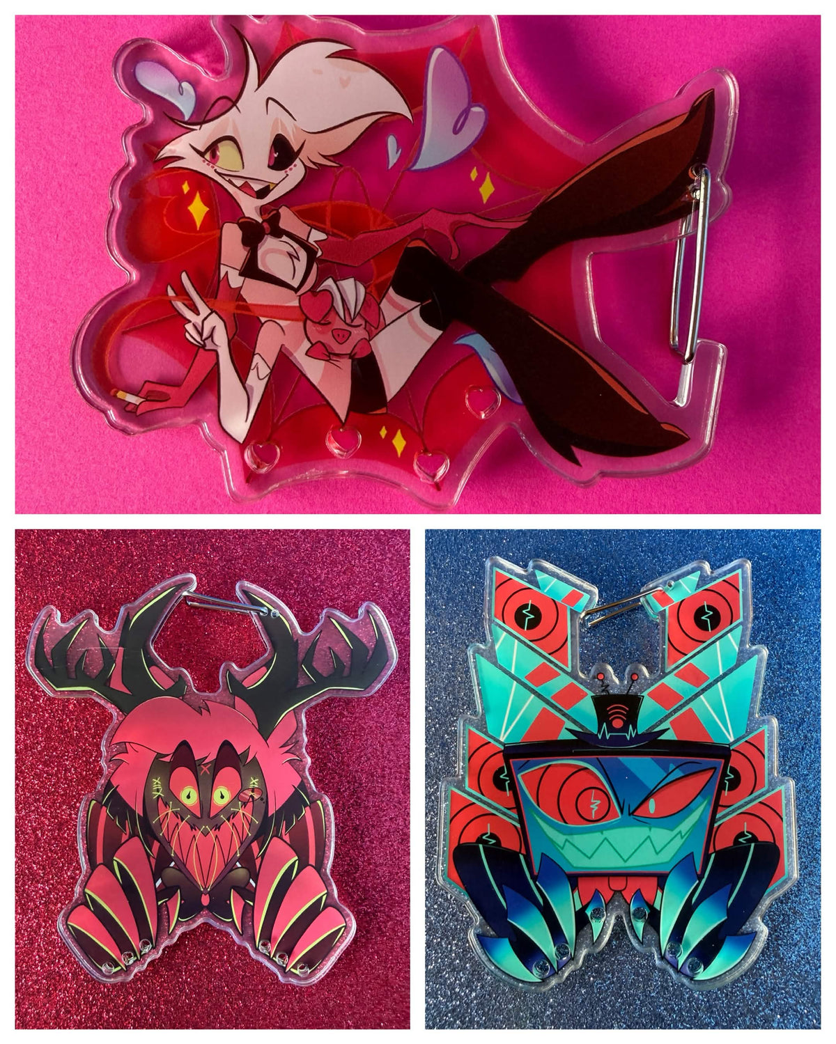 Carabiners: Vox, Alastor, and Angel